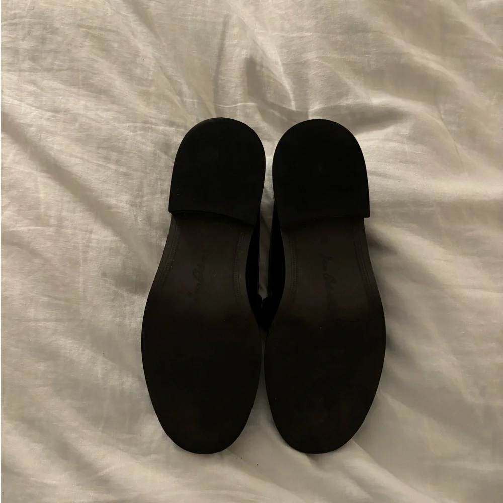 Sam Edelman Christy Loafers- Black Patent Leather with Gold Detail - Picture 3 of 6